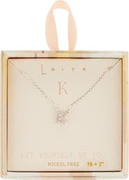 Leith Cubic Zirconia Initial Pendant Necklace