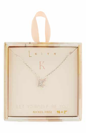 Leith Cubic Zirconia Initial Pendant Necklace