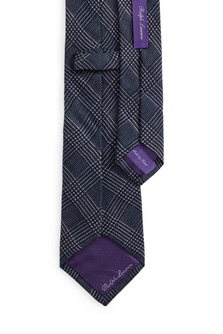 Glen Plaid Cashmere & Silk Tie, Alternate, color, NAVY