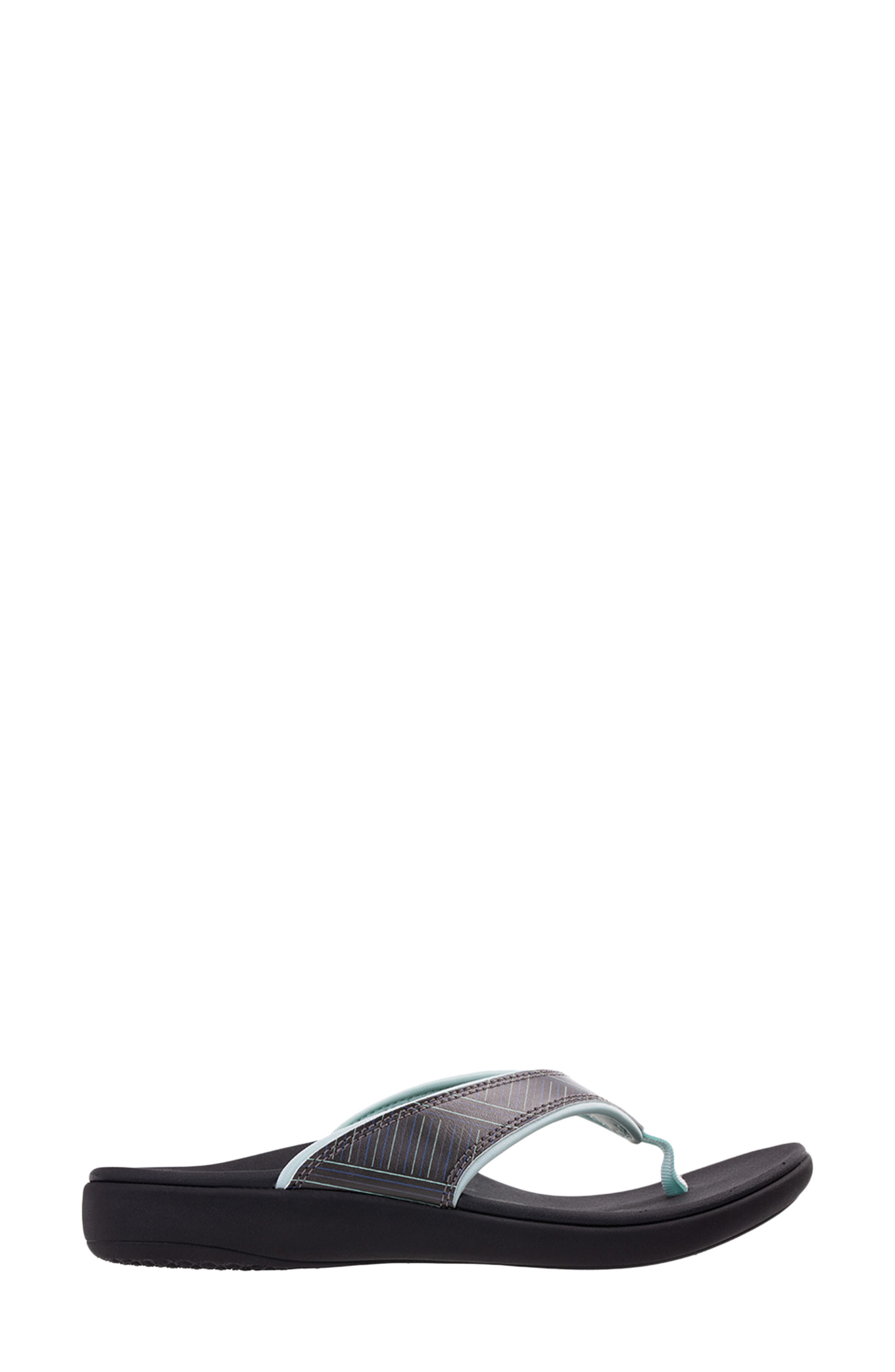 Yumi Summer Stripe Flip Flop, Alternate, color, BLACK