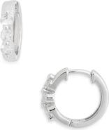 Sterling Forever Normani Cubic Zirconia Polished Huggie Hoop Earrings