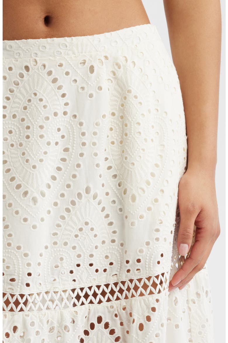Eyelet Lace Maxi Skirt, Alternate, color, EGRET