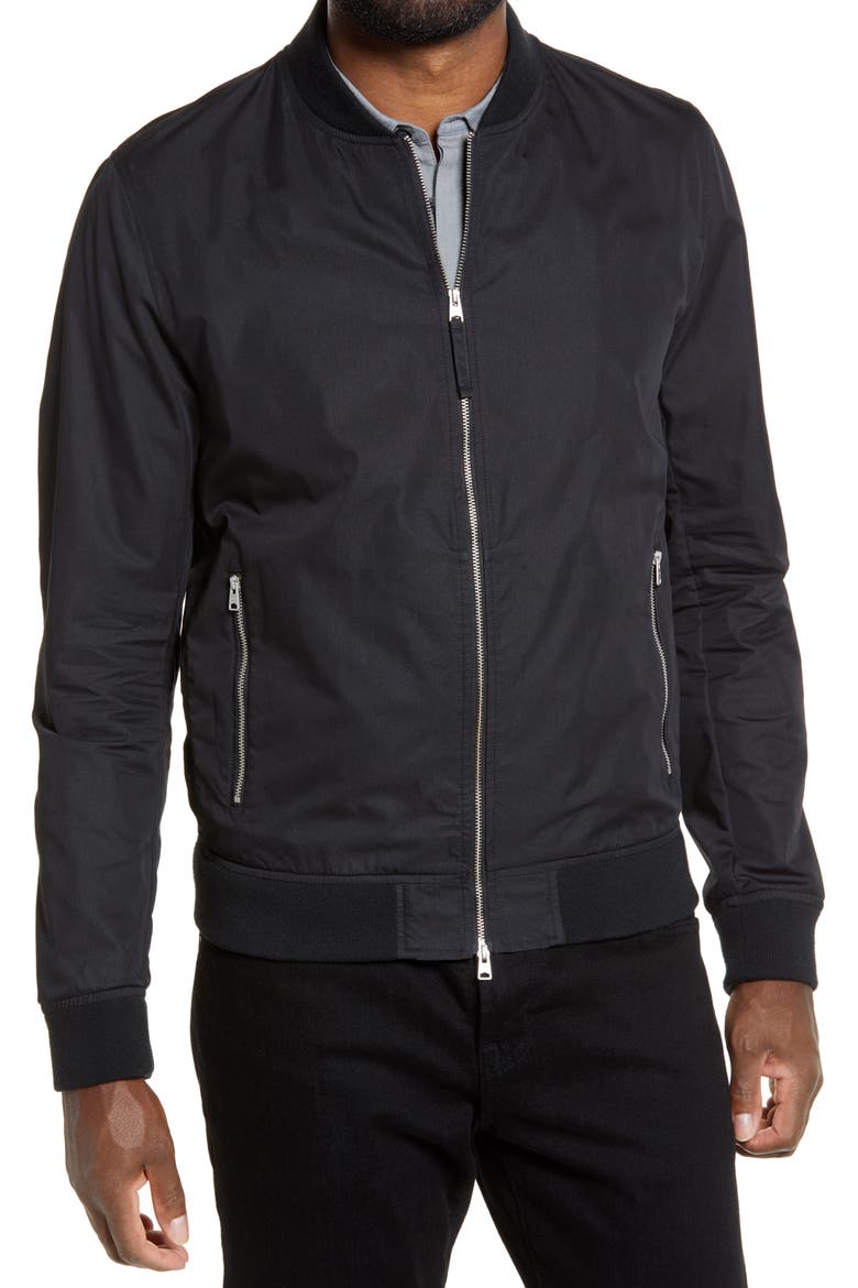 Udan Slim Fit Bomber Jacket, Alternate, color, BLACK