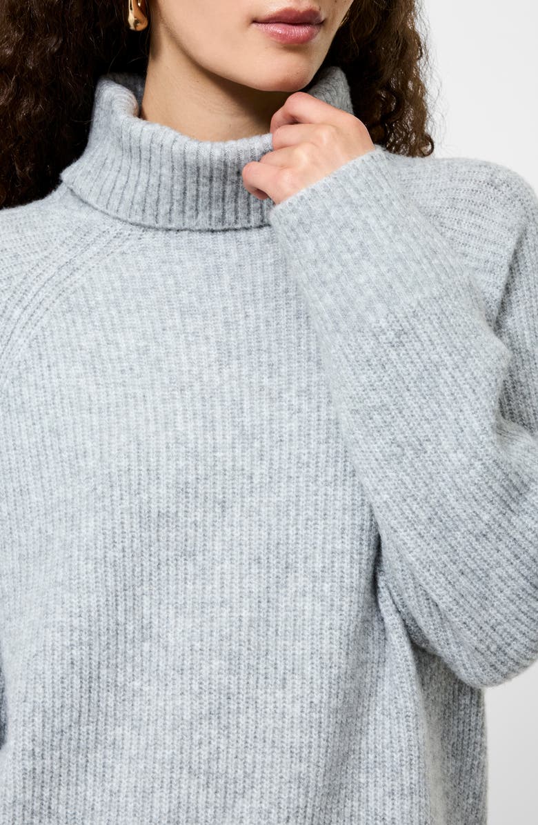 French Connection Emilia Oversize Turtleneck Sweater, Alternate, color, Light Grey Melange