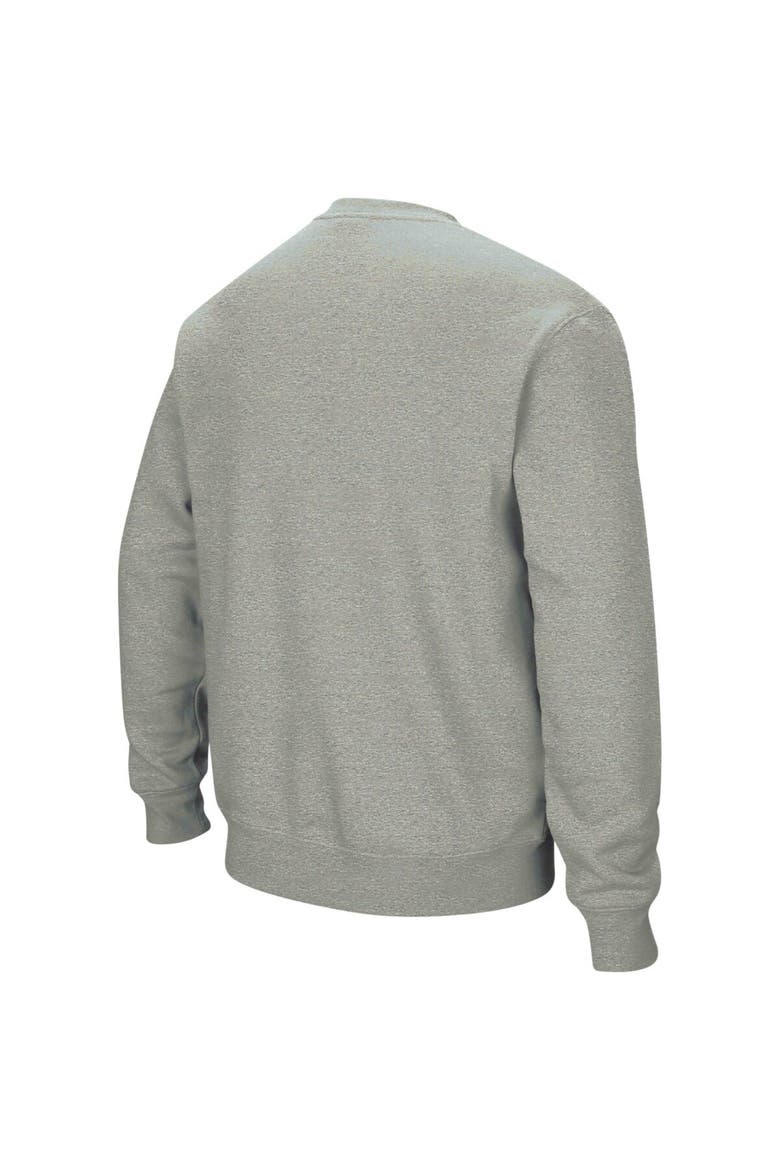 Men's Colosseum Heather Gray Rutgers Scarlet Knights Arch & Logo Crew Neck Sweatshirt, Alternate, color, Heather Gray