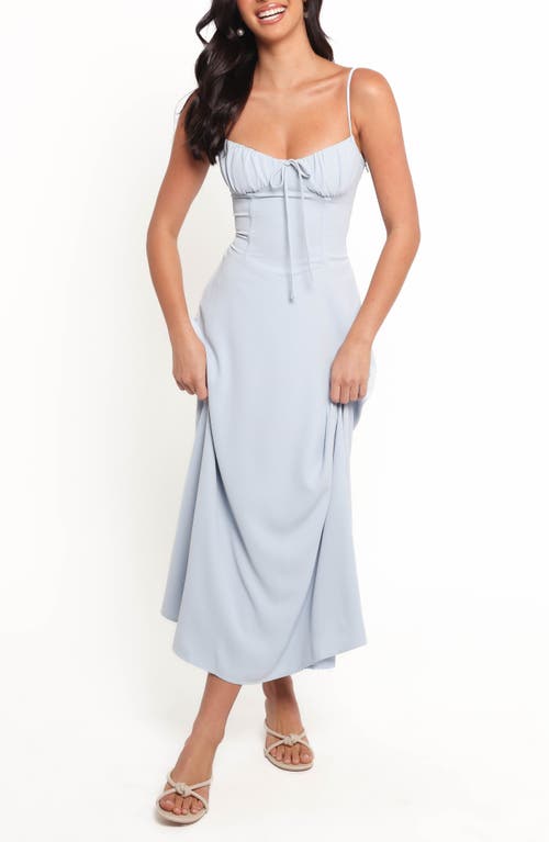 Petal And Pup Petal & Pup Nadina Lace Up Back Midi Dress In Gray