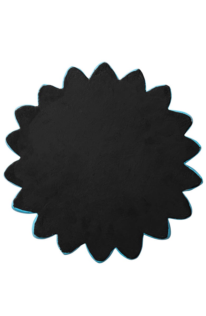 Glitzhome Set of 2 Cement Flower Style and Textured Stepping Stones with Butterfly and Bee, Alternate, color, Blue