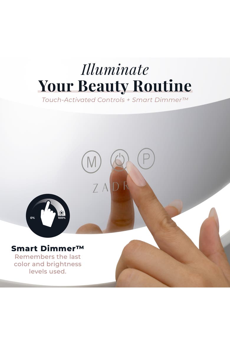 Over-The-Door LED Lighted Mirror Styling Station, Alternate, color, Neutral