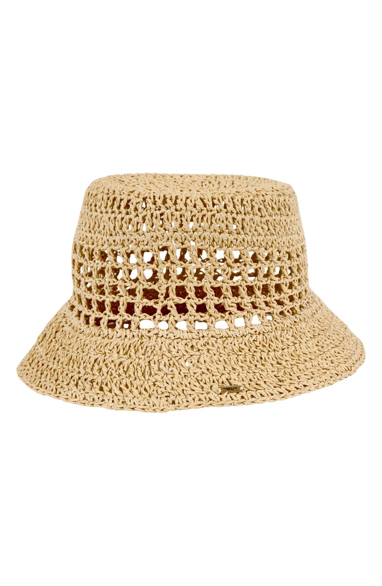 Eugenia Kim Jonah Crochet Straw Bucket Hat, Main, color, Ivory