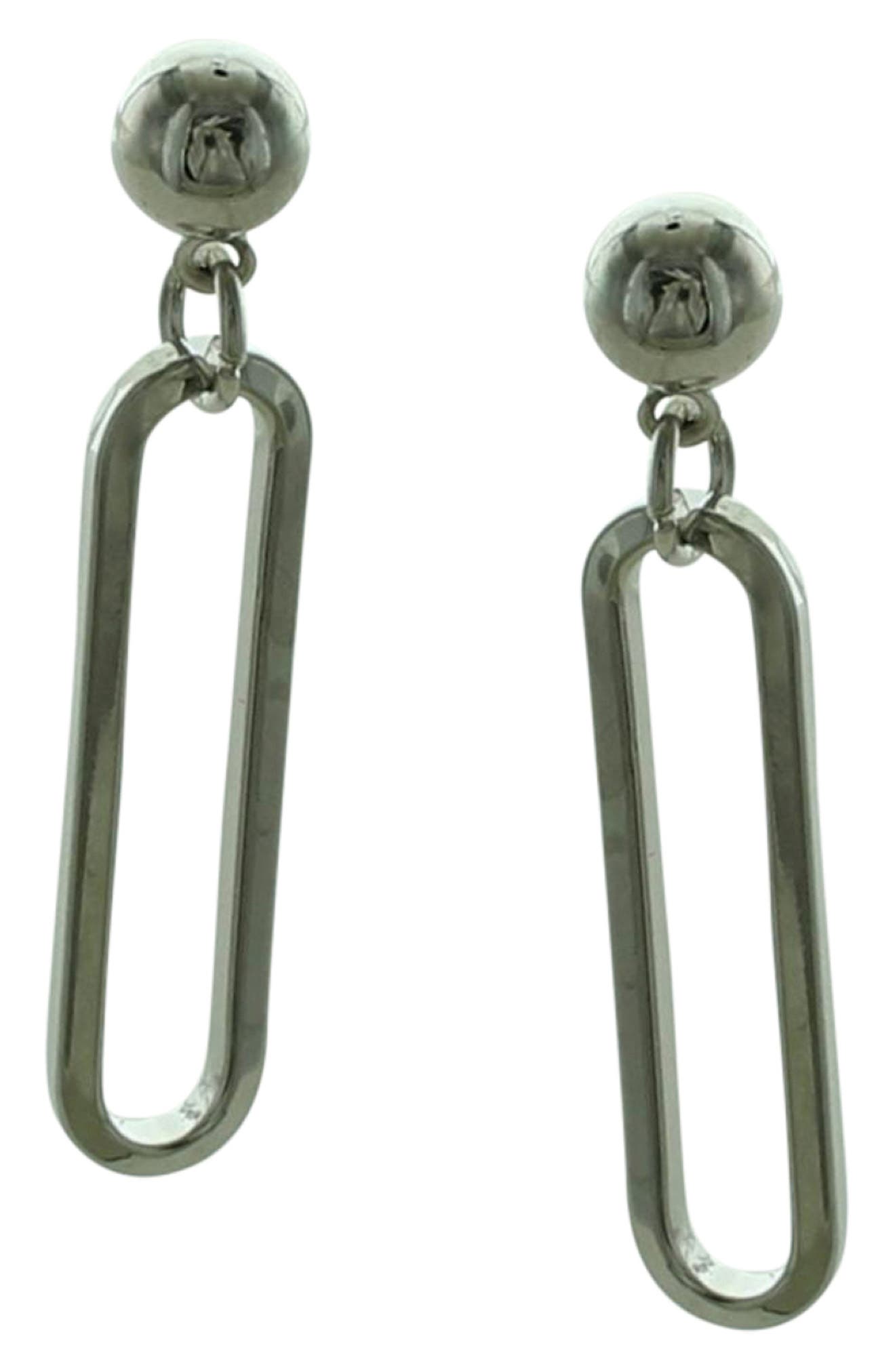 OLIVIA WELLES Paper Clip Link Drop Earrings