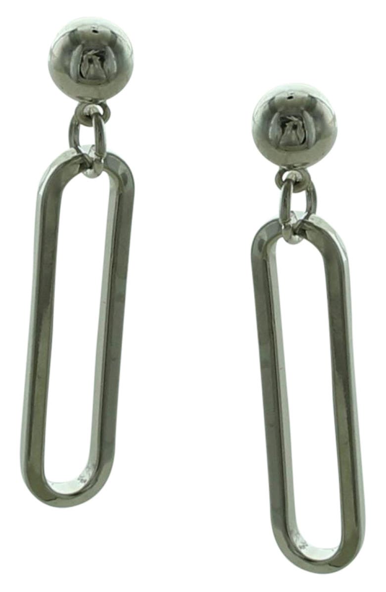 OLIVIA WELLES Paper Clip Link Drop Earrings, Main, color, Silver