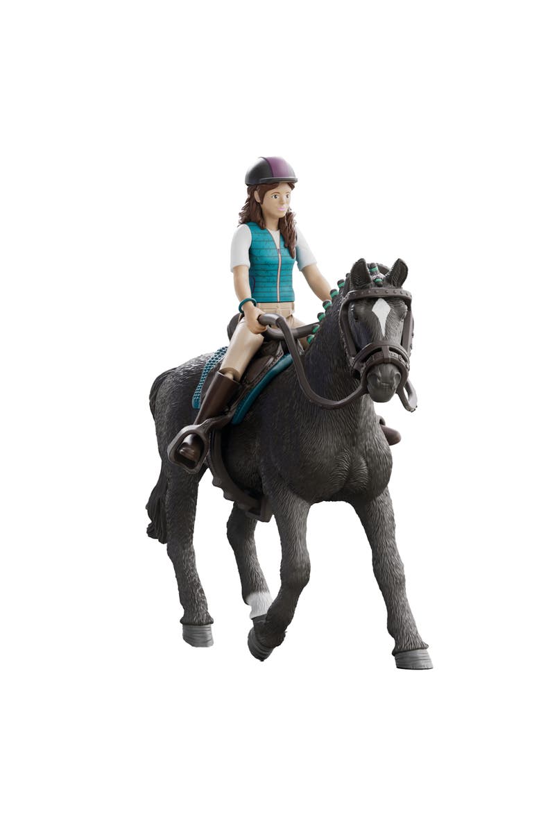 Schleich Horse Club Lisa & Storm 7pc Playset, Articulated Rider, Black Horse, Main, color, Multicolored