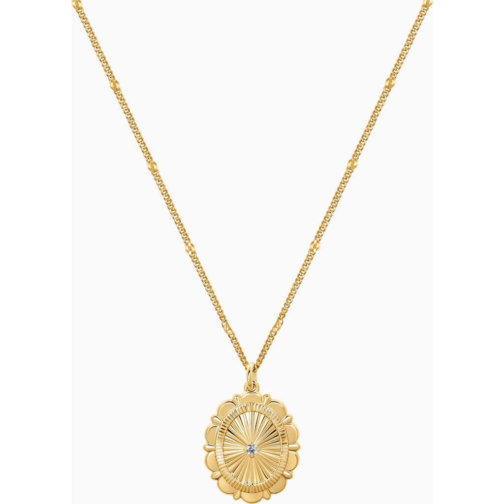 Electric Picks Xsarah & Hollie Passport Pendant Necklace In Gold