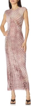 AFRM Mylo Print Mesh Maxi Dress