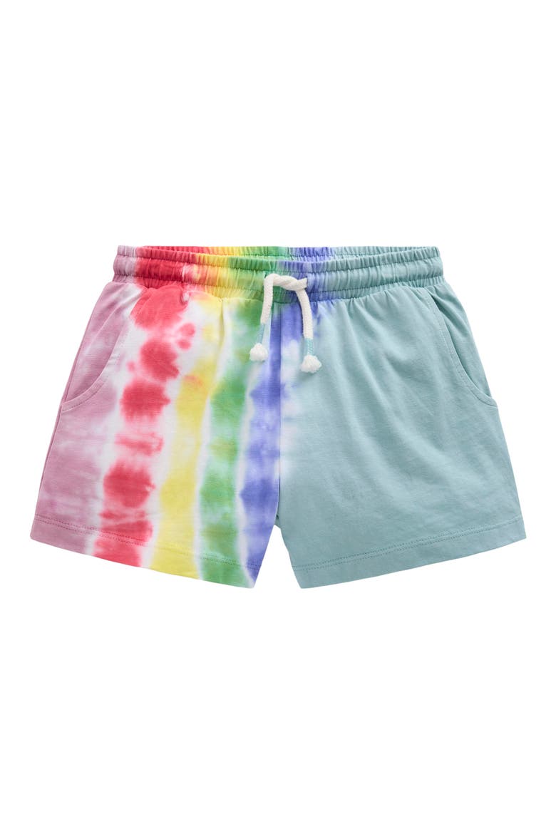 Kids' Tie Dye Cotton Jersey Shorts, Main, color, DAWN BLUE RAINBOW