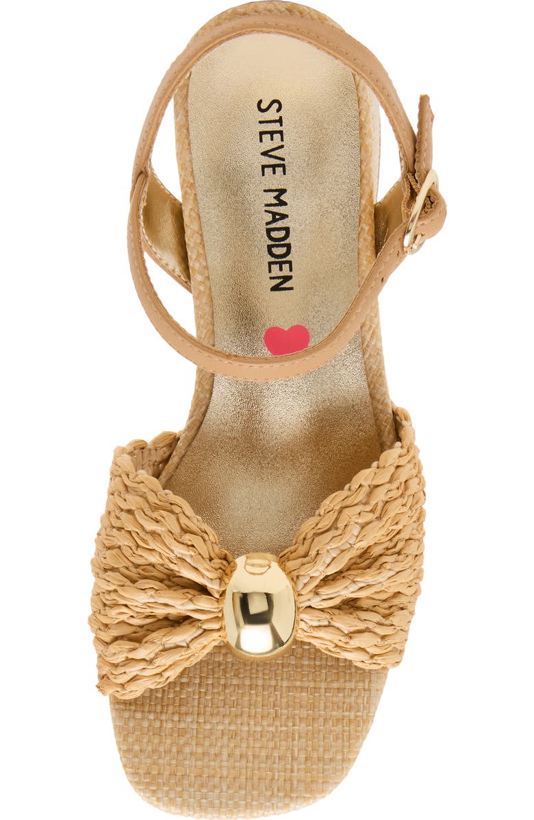 Steve Madden Kids' Jgolden Ankle Strap Sandal, Alternate, color, Natural Raffia