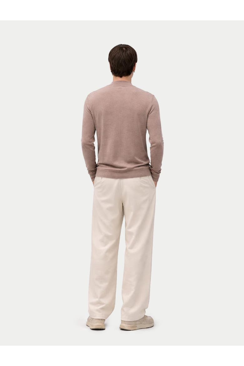 Men Cashmere Silk High Neck Sweater, Alternate, color, timber wolf