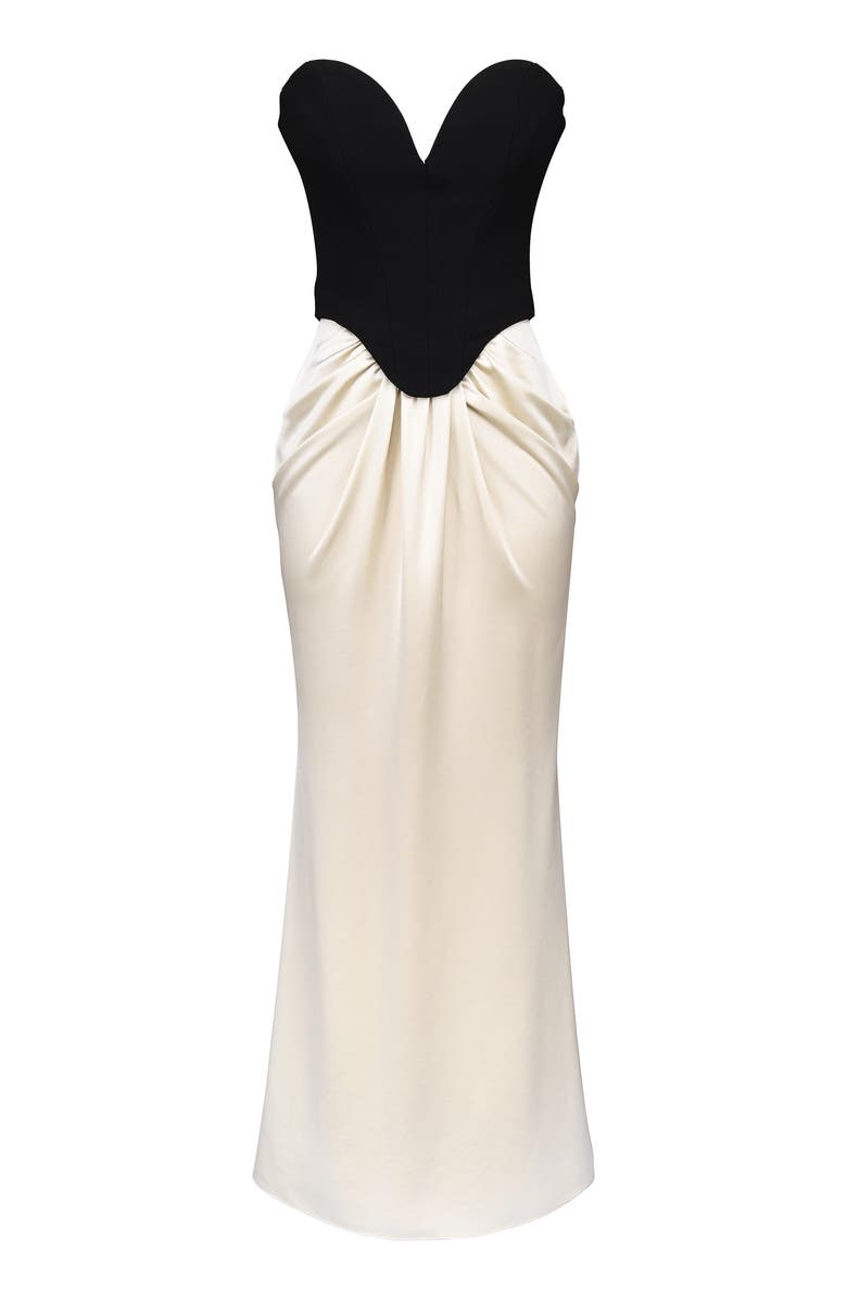 HOUSE OF CB Sorcha Mixed Media Cocktail Dress, Alternate, color, Black Champagne