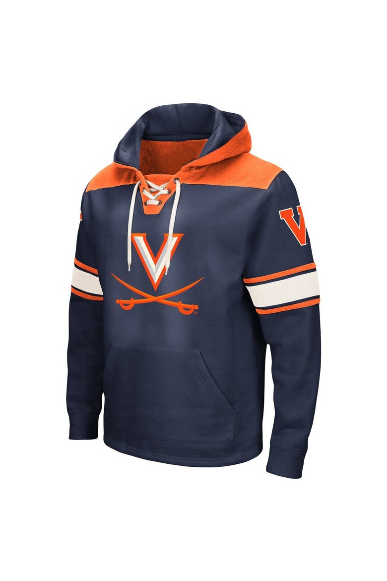 Men's Colosseum Navy Virginia Cavaliers 2.0 Lace-Up Pullover Hoodie, Alternate, color, Navy