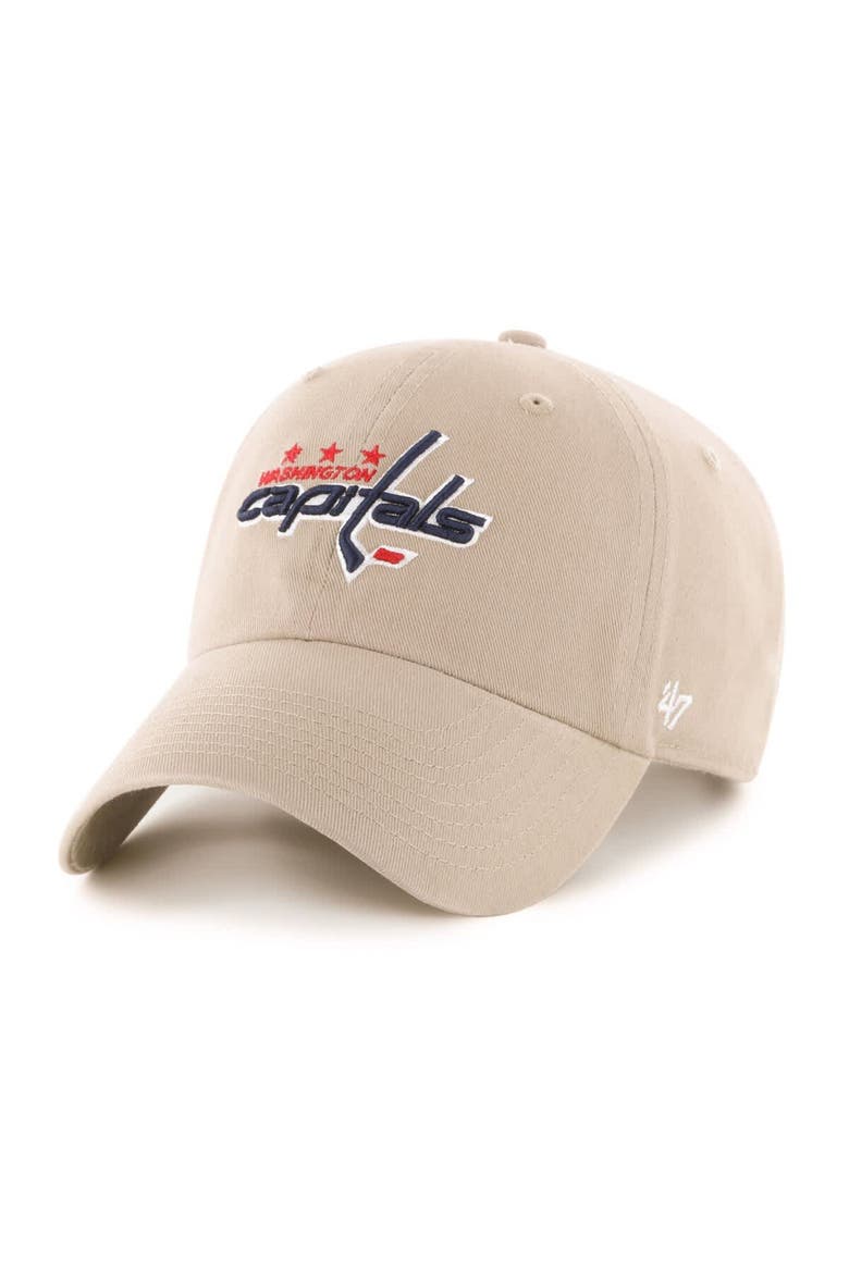 Men's '47  Khaki Washington Capitals Logo Clean Up Adjustable Hat, Main, color, Khaki