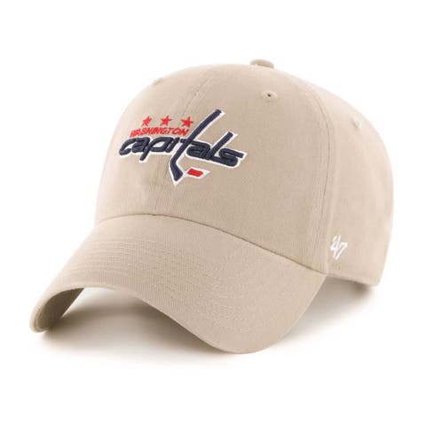 Men's '47  Khaki Washington Capitals Logo Clean Up Adjustable Hat