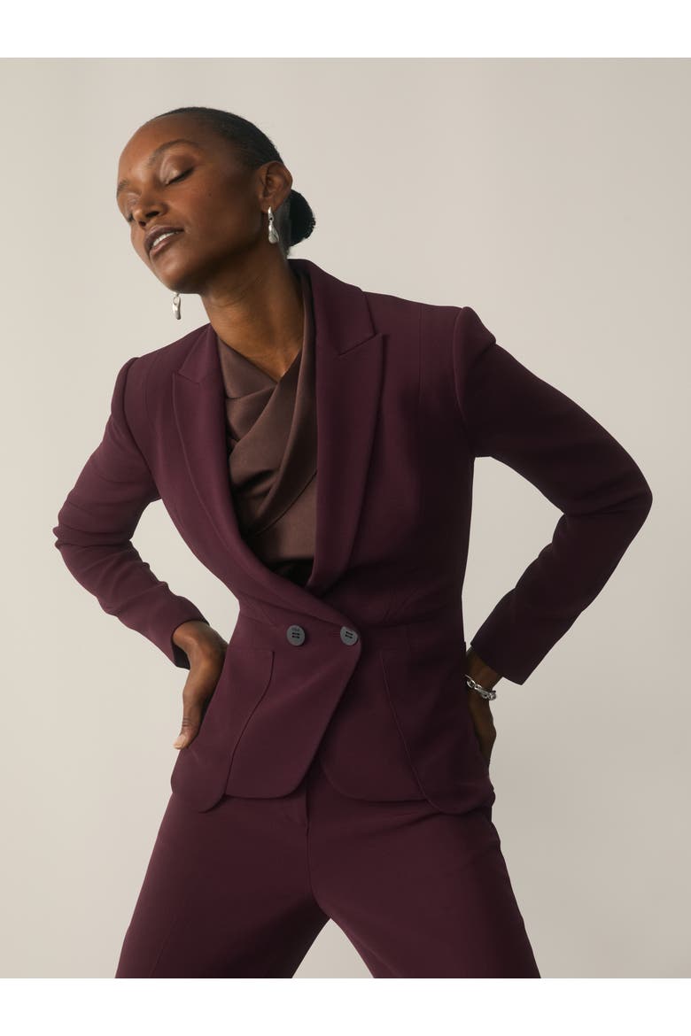 Clever Crepe Caselle Blazer, Alternate, color, Purple