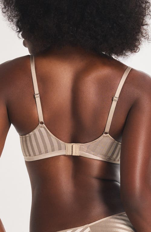 Savage X Fenty Show 'n' Tell Stripe Unlined Demi Bra In Neutral