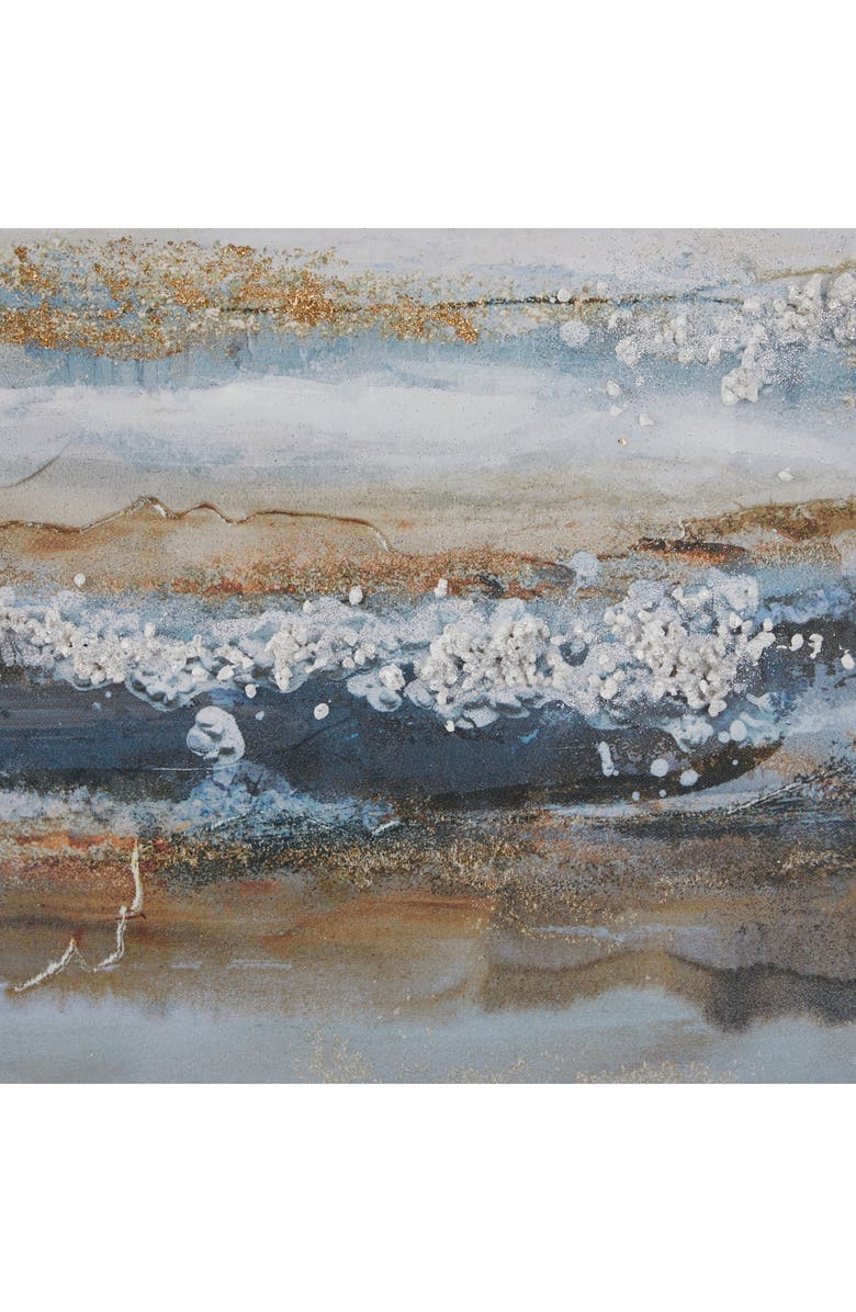 VIVIAN LUNE HOME Set of 3 Canvas Framed Wall Art, Alternate, color, Blue