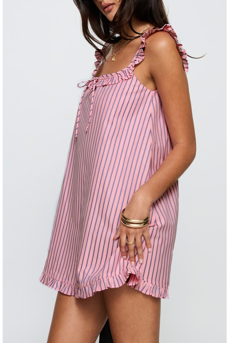 Zalina Stripe Babydoll Minidress, Alternate, color, PINK STRIPE