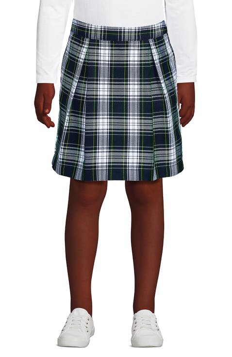 School Uniform Girls Plaid Skort Top of Knee