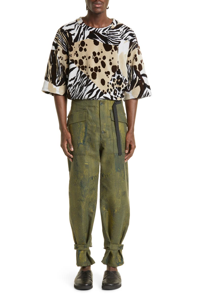 4SDesigns Mixed Animal Print Woven T-Shirt, Alternate, color, 