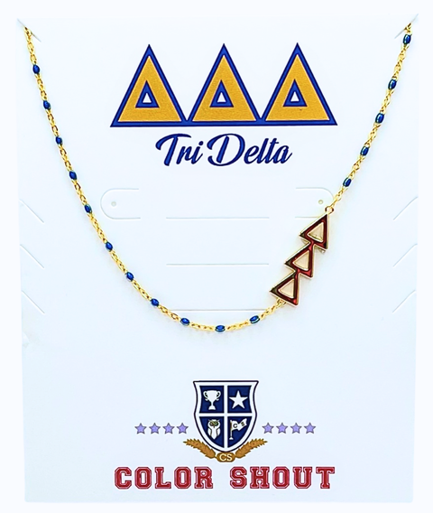 Delta Delta Delta Greek Letter Side Set Necklace