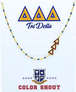 Color Shout Delta Delta Delta Greek Letter Side Set Necklace