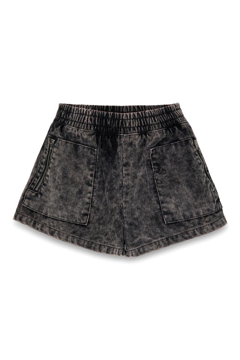 Flippy Corduroy Flared Shorts, Main, color, WASHED BLACK