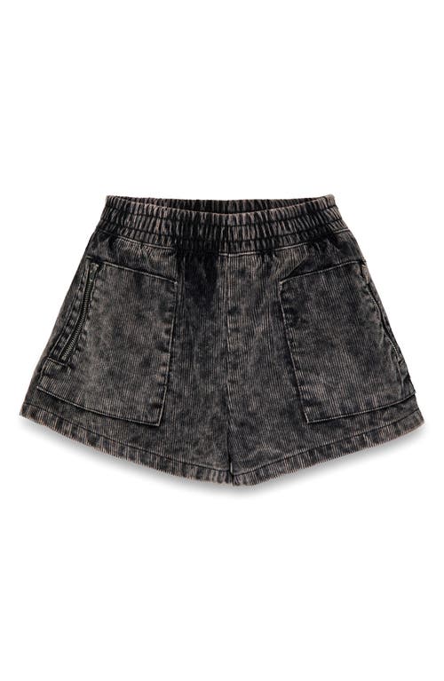 Nasty Gal Flippy Corduroy Flared Shorts In Washed Black
