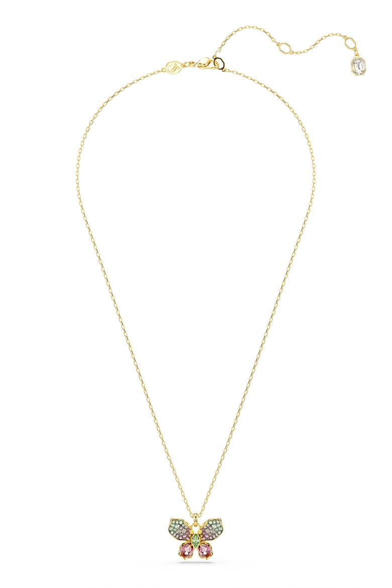 Idyllia Butterfly Pendant Necklace, Alternate, color, GOLD MULTI