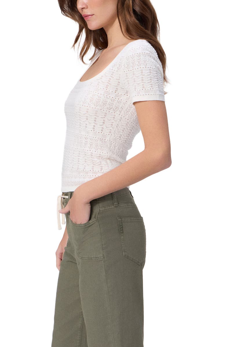 PAIGE Etoile Pointelle T-Shirt, Alternate, color, Ivory