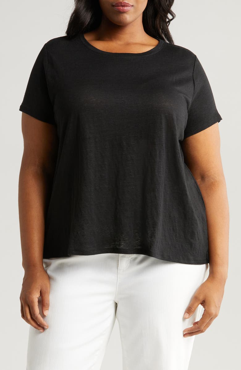 Eileen Fisher Organic Linen Crewneck T-Shirt, Main, color, 