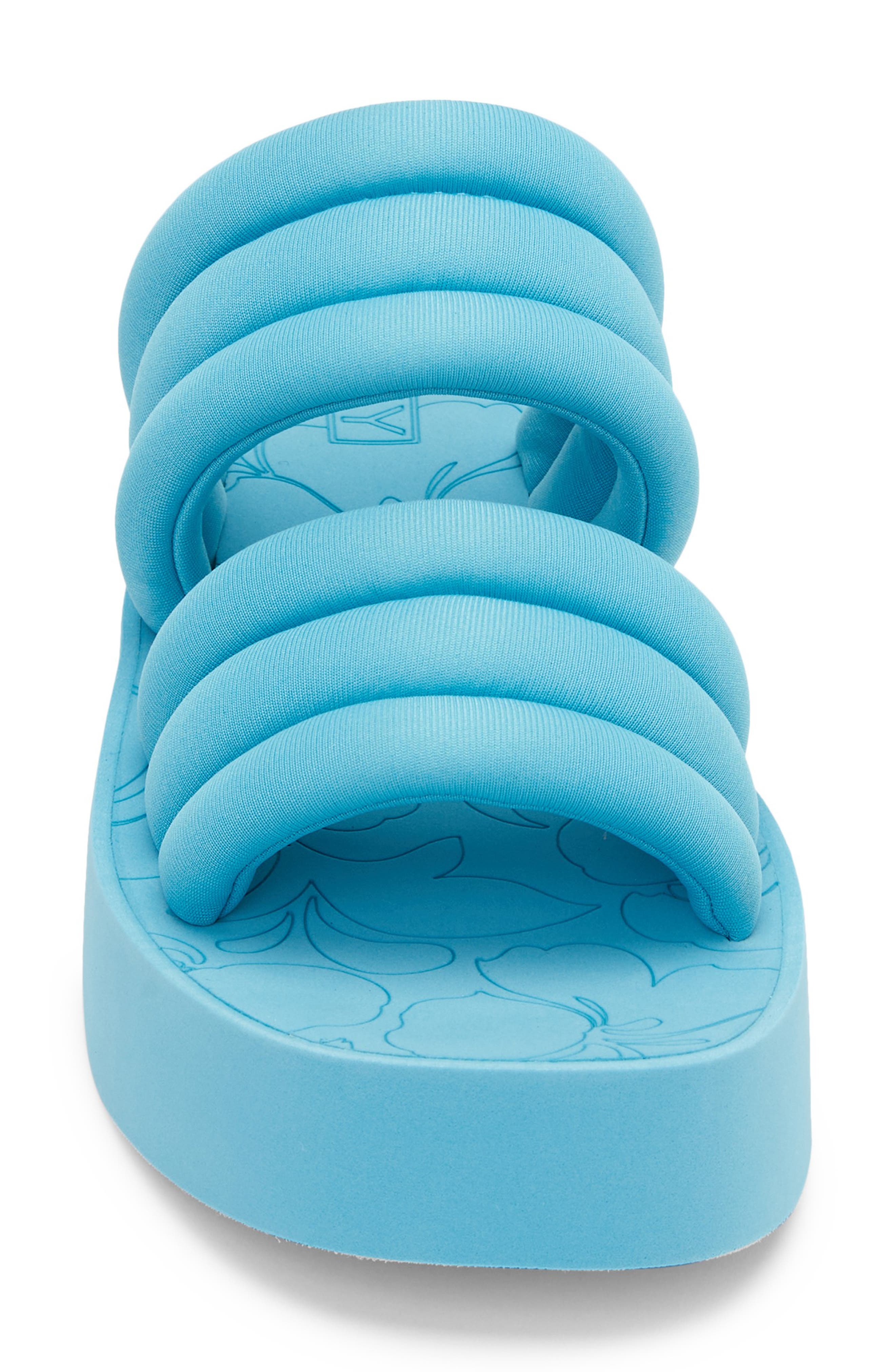Totally Tubular Platform Wedge Slide Sandal, Alternate, color, AQUA