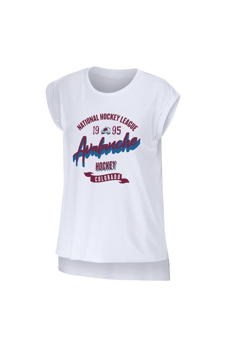 WEAR by Erin Andrews Women's WEAR by Erin Andrews White Colorado Avalanche Domestic Tank Top, Alternate, color, 