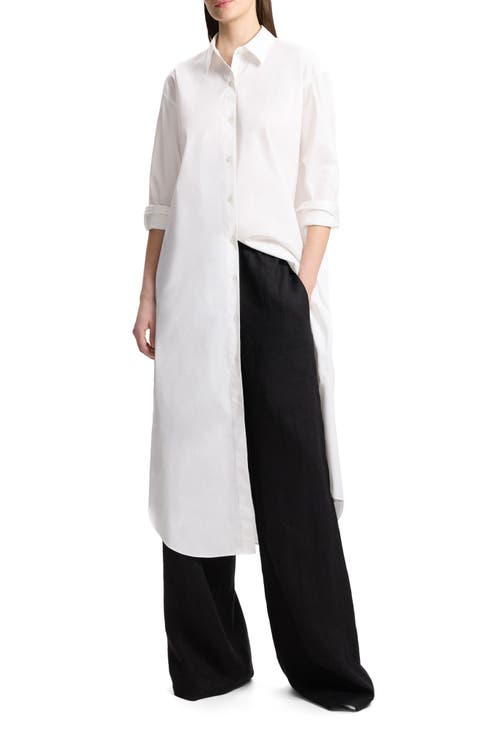 Long Sleeve Cotton Blend Maxi Shirtdress (Regular & Petite)
