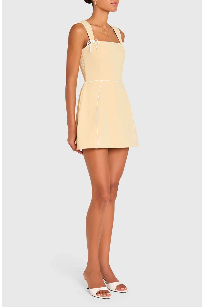 Baylee Skirted Romper, Alternate, color, CORNSILK/ IVORY