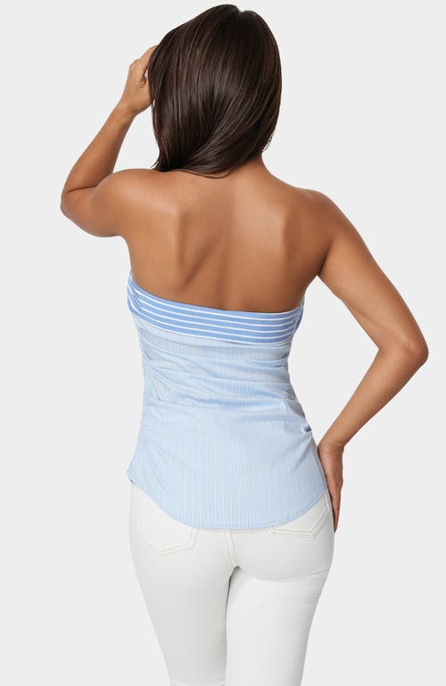 Bebe Ruched Asymmetric Top In Blue