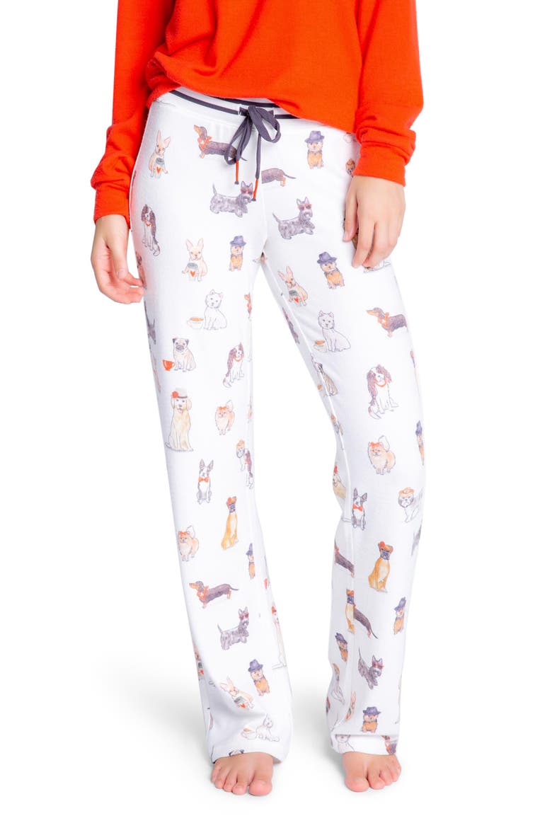 Coffee & Canines Pajama Pants, Main, color, IVORY
