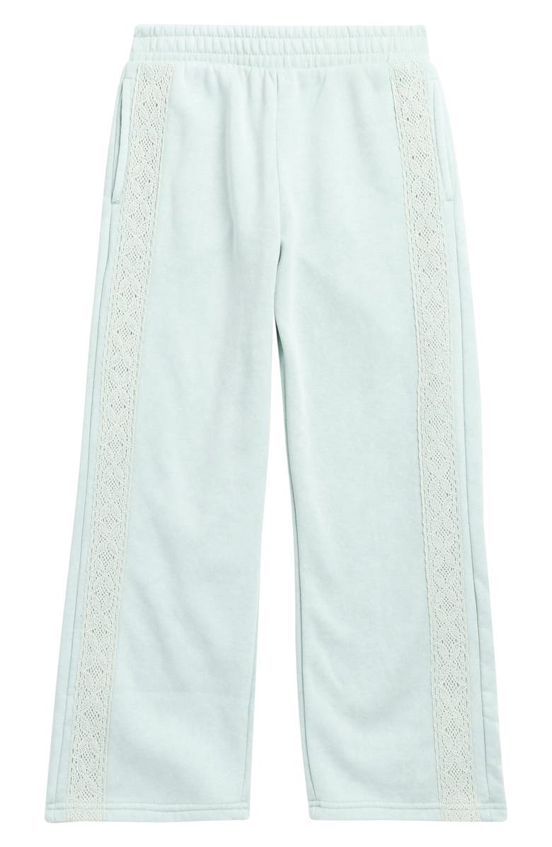 PINK ROSE Kids' Lace Side Wide Leg Pants, Main, color, Surf Spray