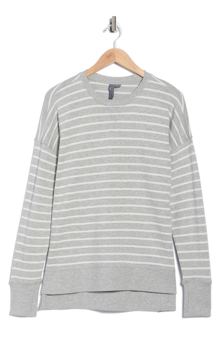 Sweaty Betty After Class Sweatshirt, Alternate, color, Lily White/ Light Grey Marl