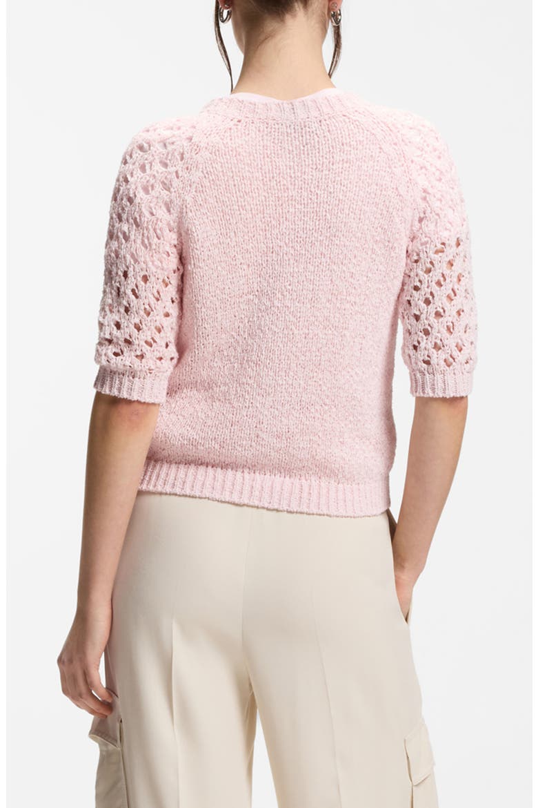 Fanuka Openwork Detail Sweater, Alternate, color, OCEAN ROSE