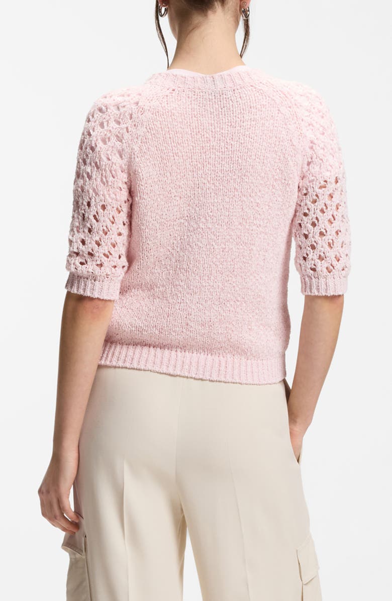 BOSS Fanuka Openwork Detail Sweater, Alternate, color, Ocean Rose