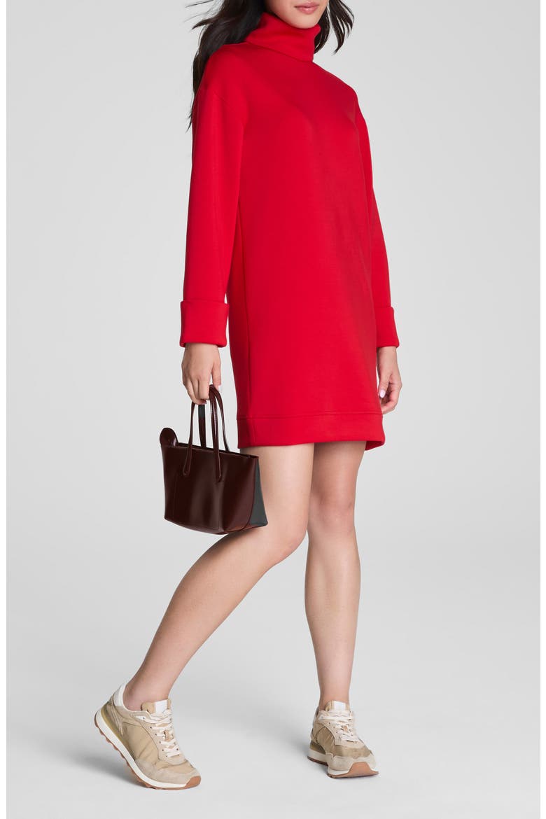 AirEssentials Turtleneck Long Sleeve Minidress, Alternate, color, SPANX RED