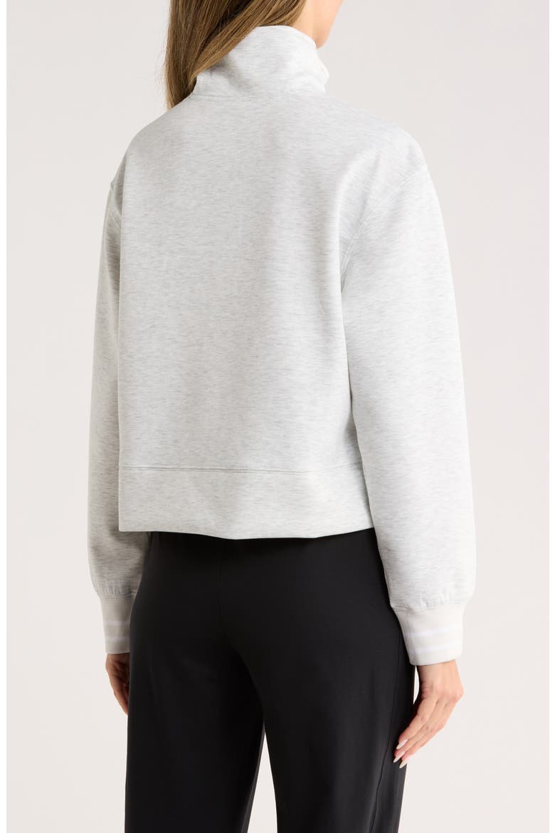 Georgetown Scuba Crop Half Zip Sweatshirt, Alternate, color, HEATHER LIGHT GREY